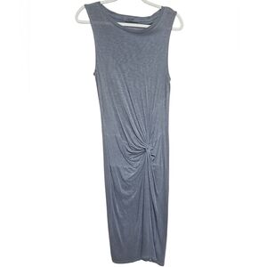 Stateside Antropologie Dark Grey Twisted Front Supima Cotton Dress Sz L Womens